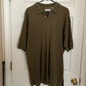 Men’s army green pull over shirt/ ribbed by Le Collezion- Bosa/great condition